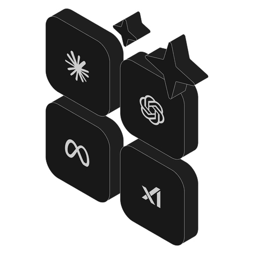 Isometric illustration of the AI and development tools in our stack