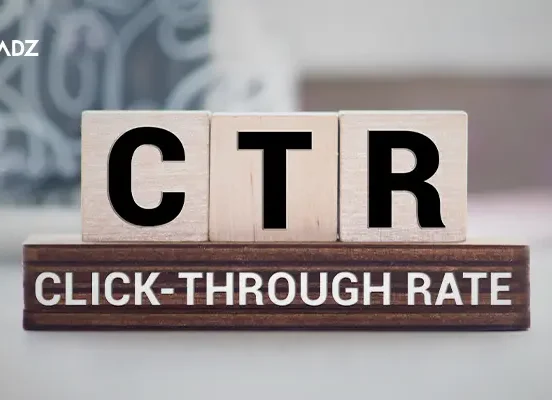 Wooden blocks showing CTR concept representing Click through rate in digital marketing.